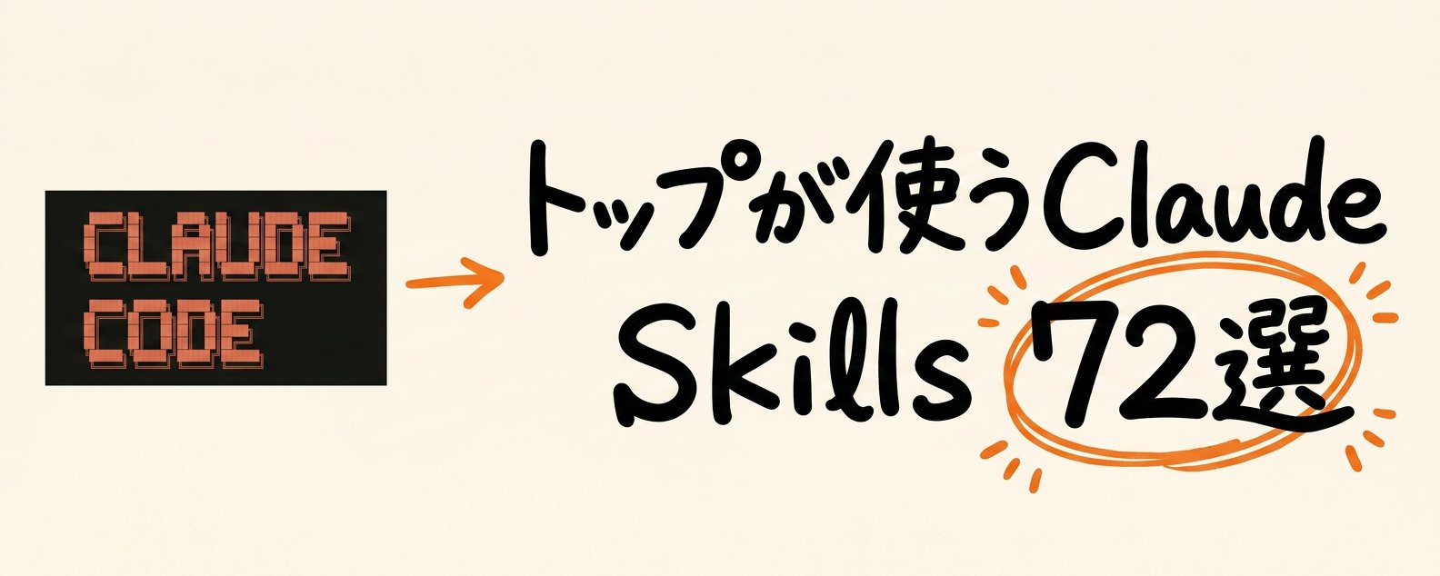 原帖封面:トップが使うClaude Skills 72選