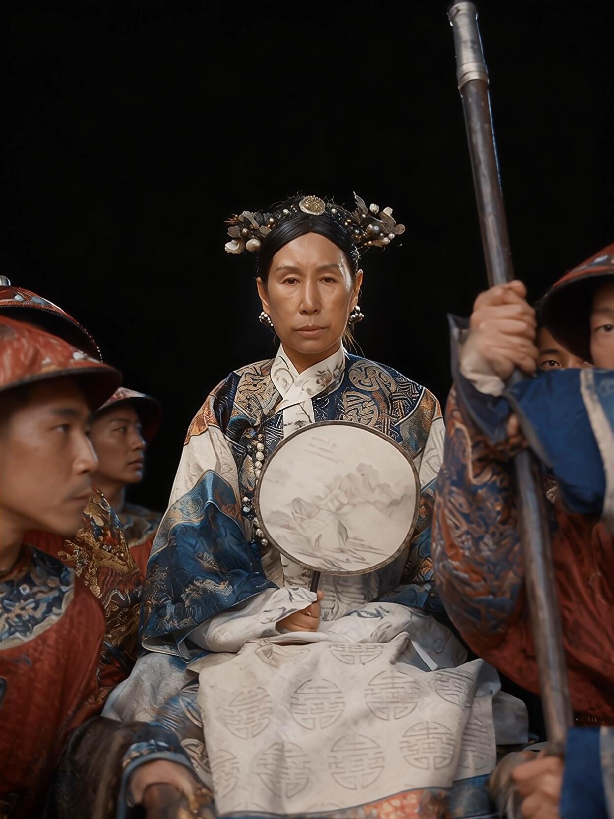 原帖封面:AI慈禧老照片:这俩侍卫有点抢镜了。