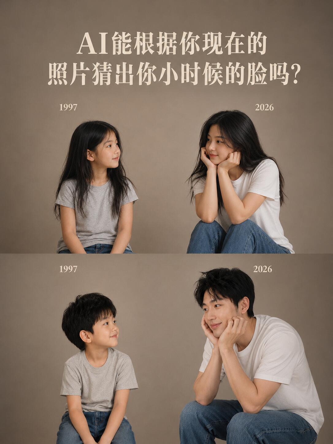 原帖封面:AI能根据你现在的照片猜出你小时候的脸吗?