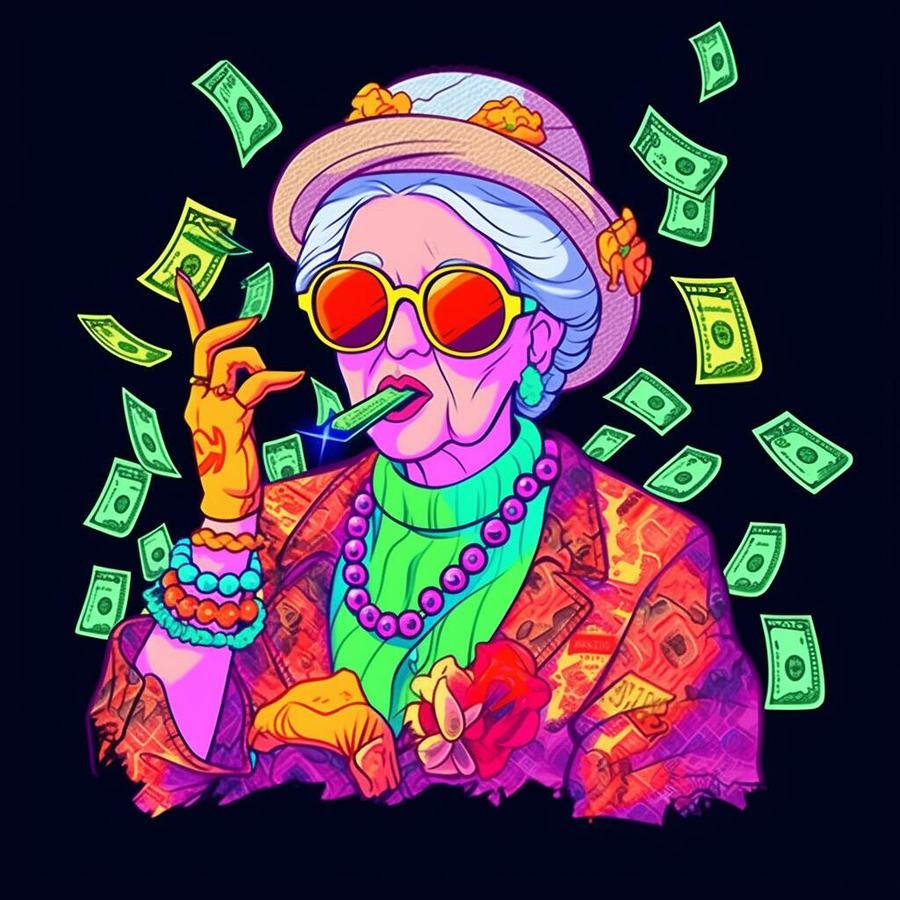 Cover of the original post: Money-Making Grandma Avatar | Money Is t