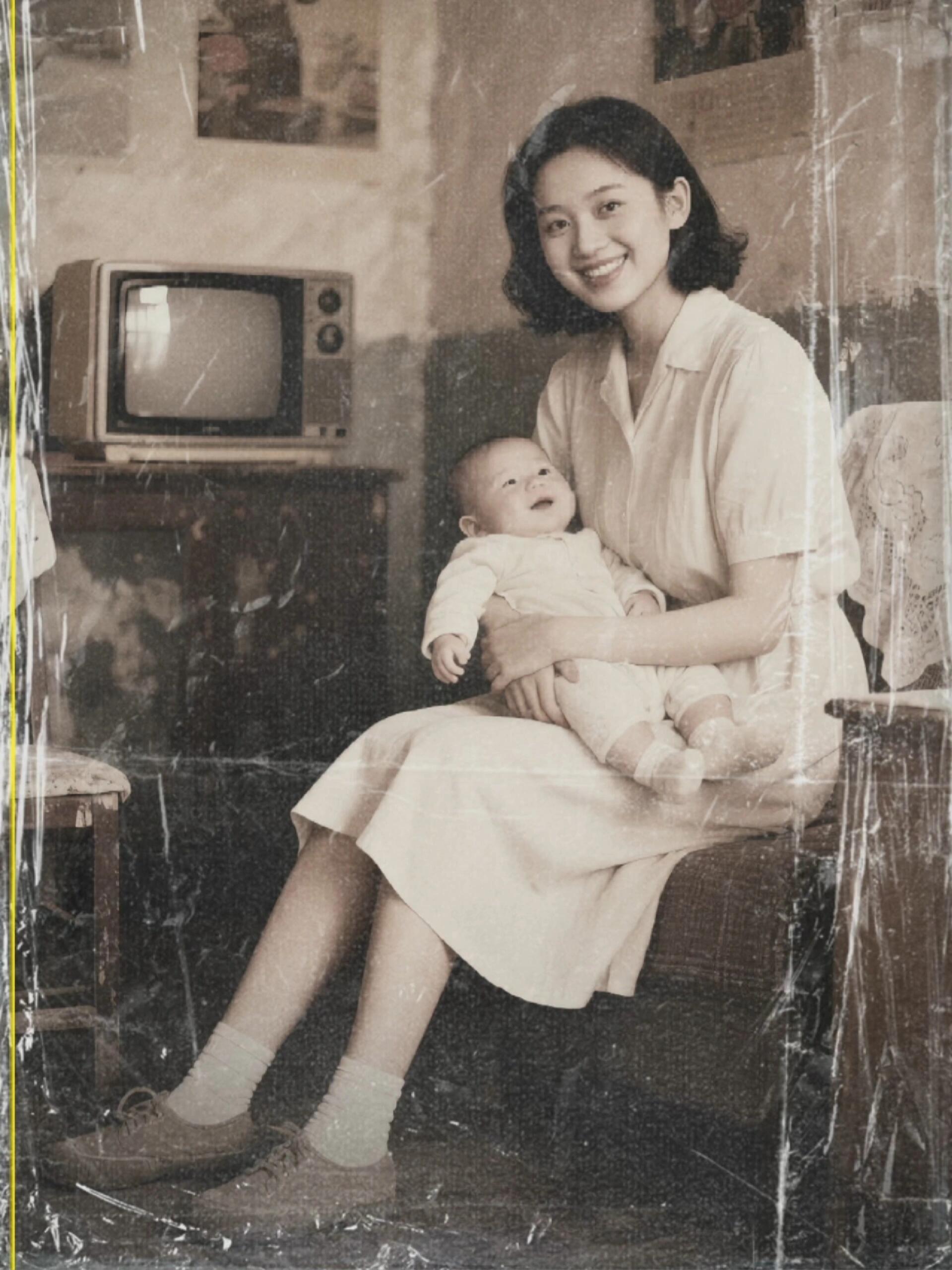 Cover of the original post: Old photo of Mom holding me when she was
