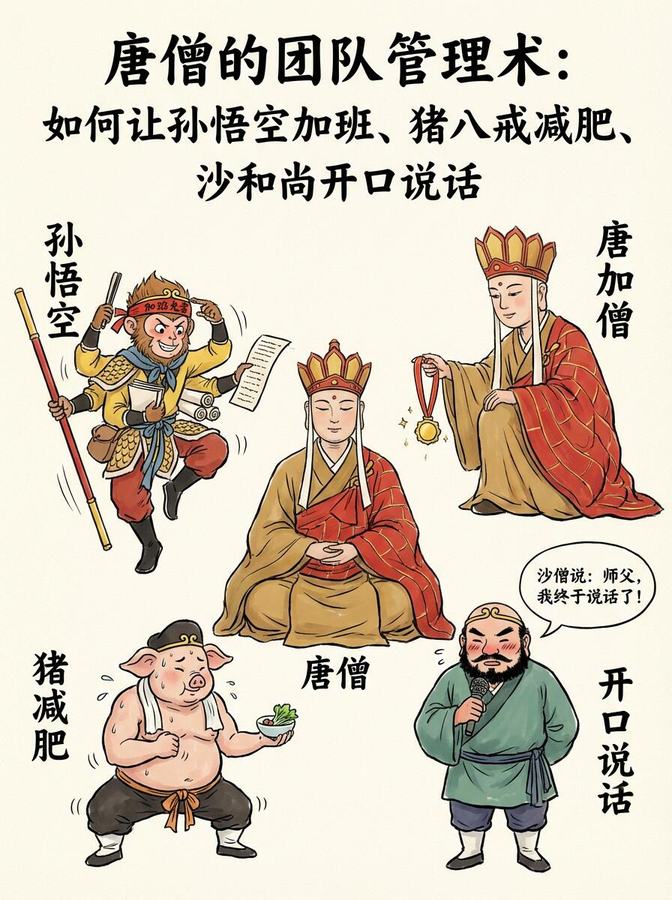原帖封面:唐僧的团队管理术:如何让孙悟空加班、猪八戒减肥