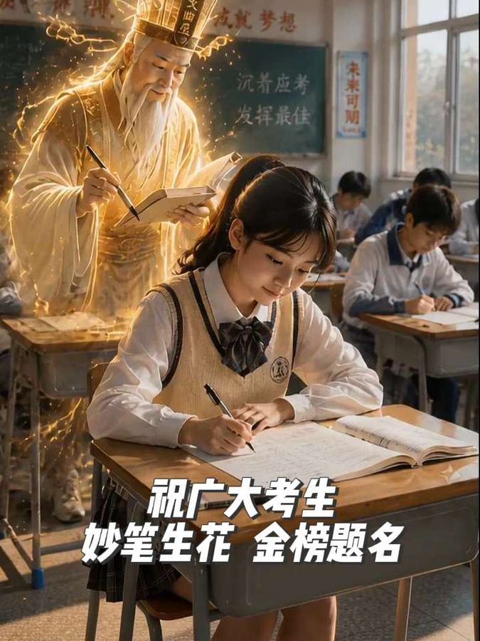 原帖封面:祝广大考生 妙笔生花 金榜题名