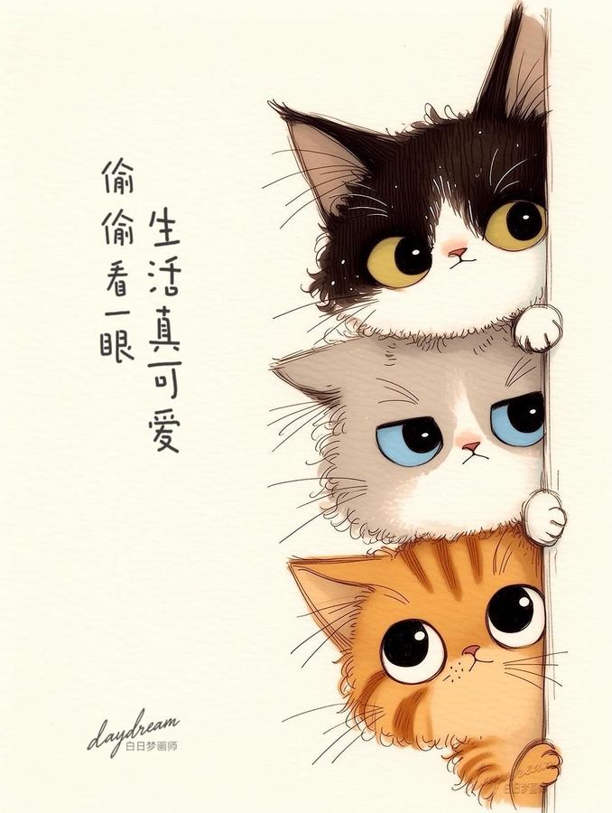 原帖封面:生活真可爱 / 偷偷看一眼