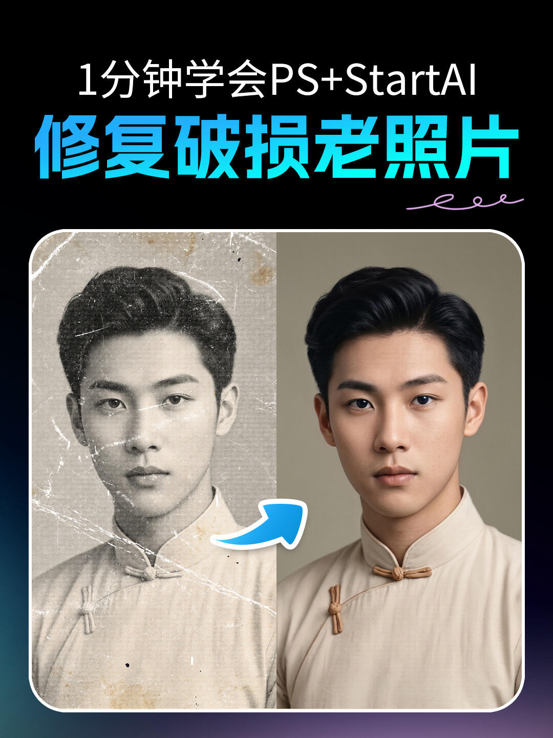 Cover of the original post: 修复破损老照片